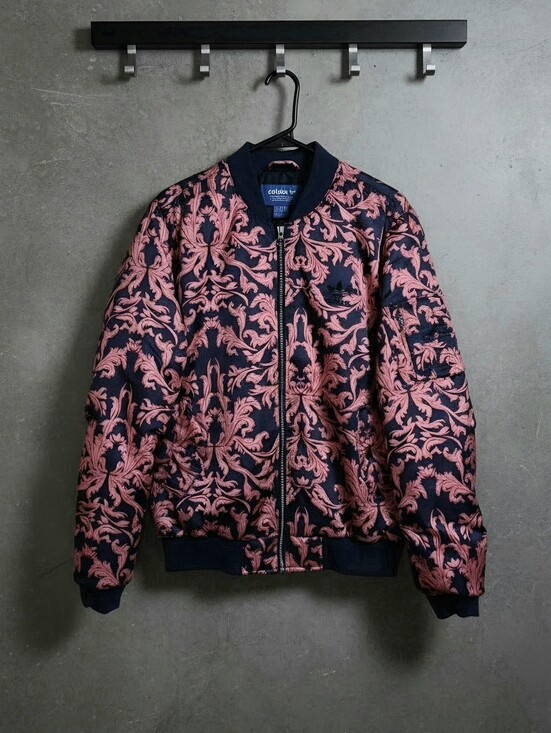 adidas Originals Jackets & Blazers - Adidas x Farm Rio Baroque-Print Satin Bomber Jacket | M